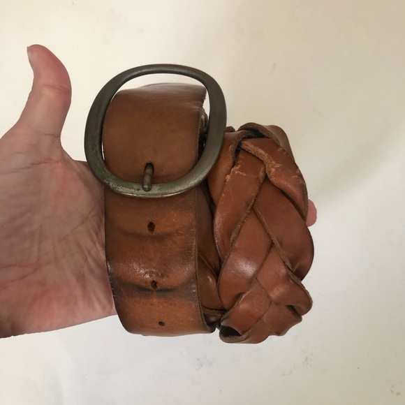Brown leather braided American Eagle belt - Picture 2 of 7